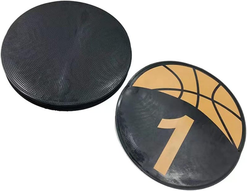 MUSKULO MONSTRO Basketball Training Discs with Numbers, 9" Colorful Anti-Slip Rubber Markers for Agility Drills, 5/10-Pack Waterproof Floor Spots with Carry Bag for Indoor/Outdoor Coaching & Training - Image 4
